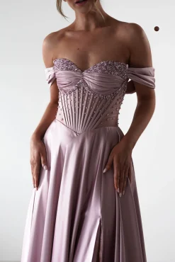 Clearance Tullie Satin A-Line Maxi Dress | Mauve Lange Kleider|Maxikleider