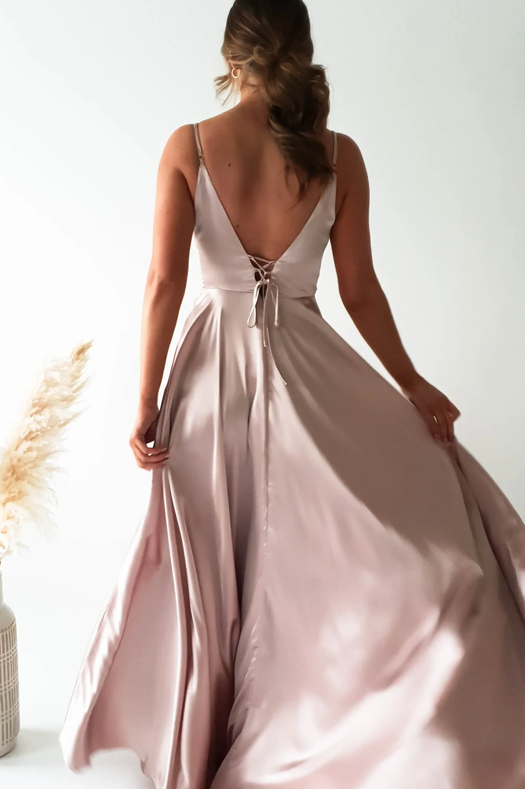 Clearance Velia Satin Maxi Gown | Champagne Lange Kleider|Maxikleider