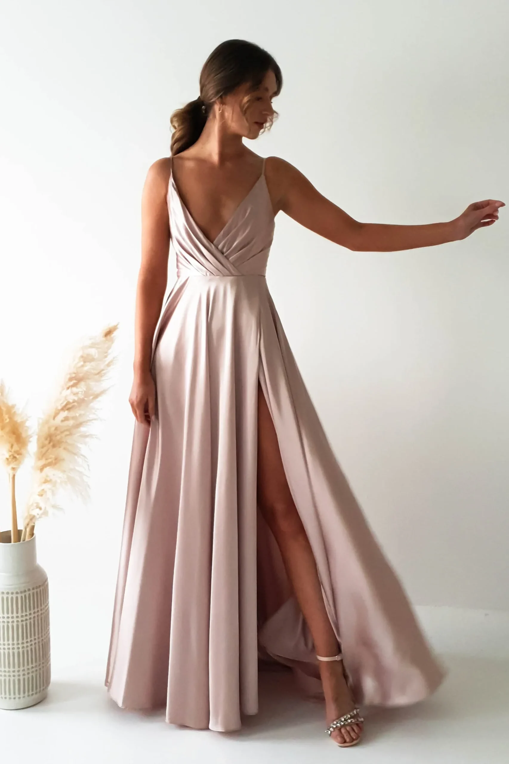 Clearance Velia Satin Maxi Gown | Champagne Lange Kleider|Maxikleider