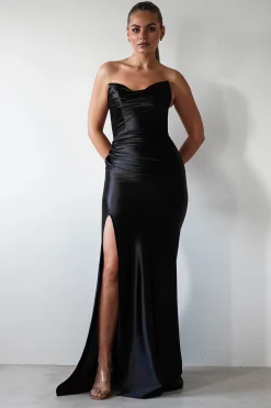 Best Venice Strapless Bodycon Gown | Black Sommerkleider|Sommerkleider
