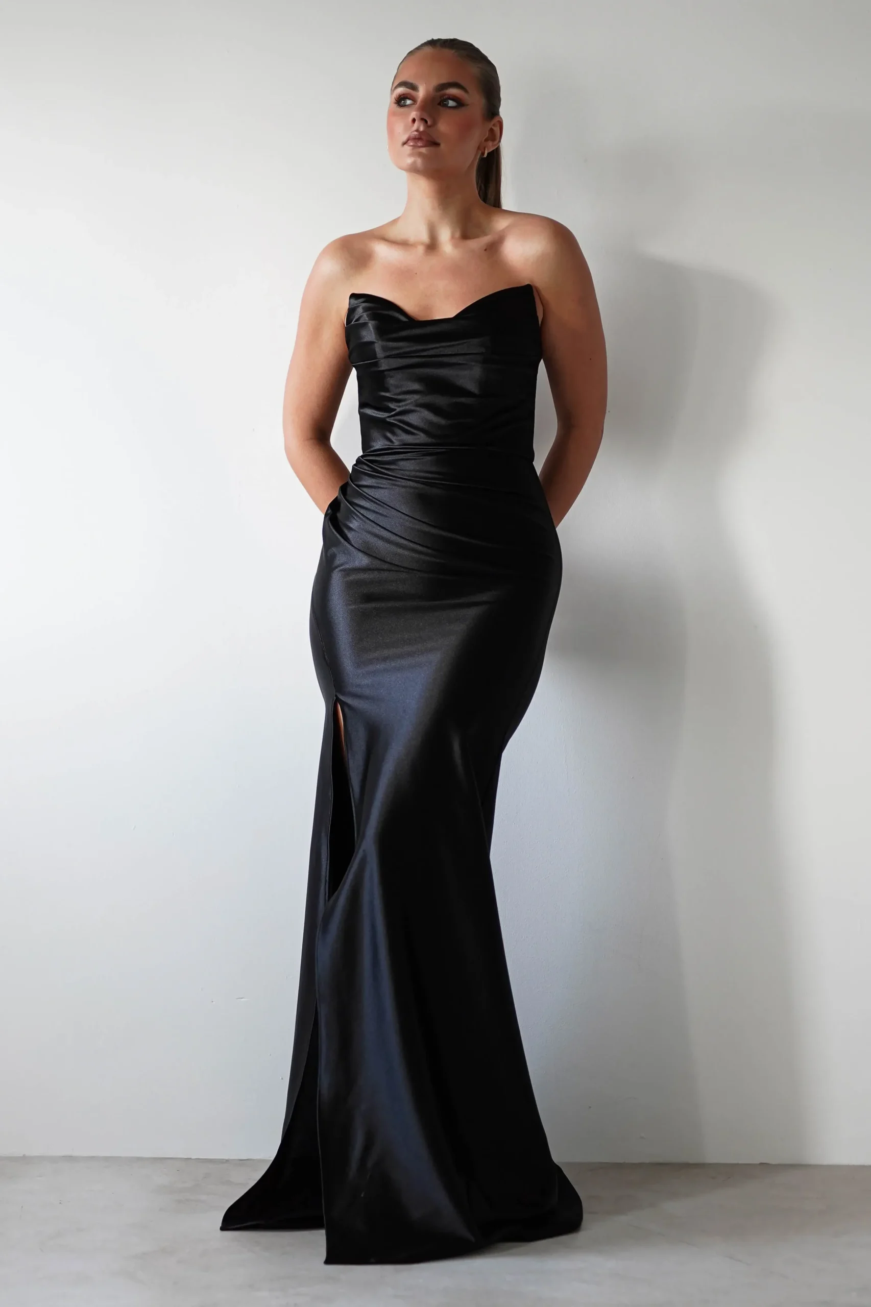 Best Venice Strapless Bodycon Gown | Black Sommerkleider|Sommerkleider
