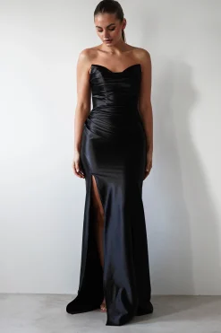 Best Venice Strapless Bodycon Gown | Black Sommerkleider|Sommerkleider