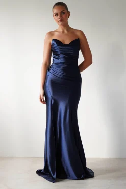 Hot Venice Strapless Bodycon Gown | Navy Sommerkleider|Sommerkleider