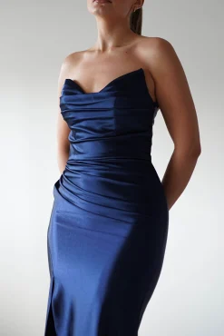 Hot Venice Strapless Bodycon Gown | Navy Sommerkleider|Sommerkleider