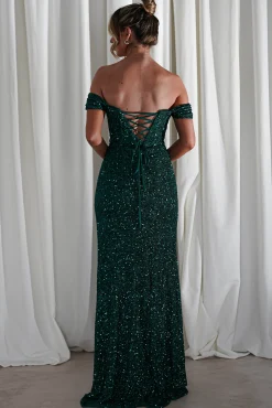 Fashion Vilma Sequin Mermaid Gown | Emerald Green Ballkleider|Ballkleider