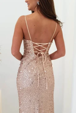 Discount Wren Rose Gold Beaded Gown | Rose Gold Kleider Für Besondere Anlässe|Sommerkleider
