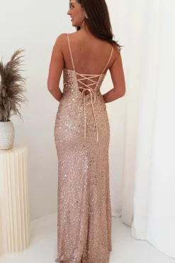 Discount Wren Rose Gold Beaded Gown | Rose Gold Kleider Für Besondere Anlässe|Sommerkleider